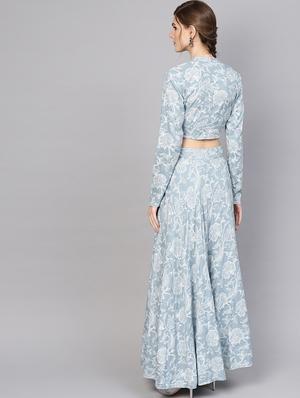 printed flared lehenga - 17476189 - Standard Image - 3
