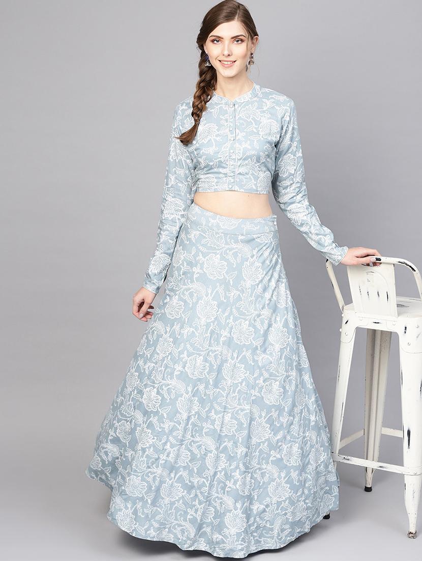 printed flared lehenga - 17476189 - Zoom Image - 4