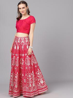 printed flared lehenga - 17476190 - Standard Image - 2