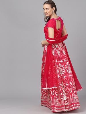 printed flared lehenga - 17476190 - Standard Image - 3