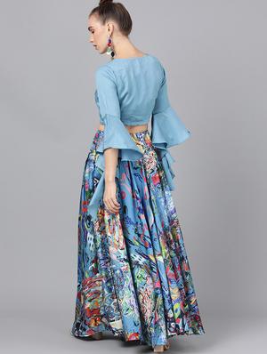 bell sleeves top with flared skirt set - 17476193 - Standard Image - 4