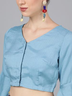 bell sleeves top with flared skirt set - 17476193 - Standard Image - 5