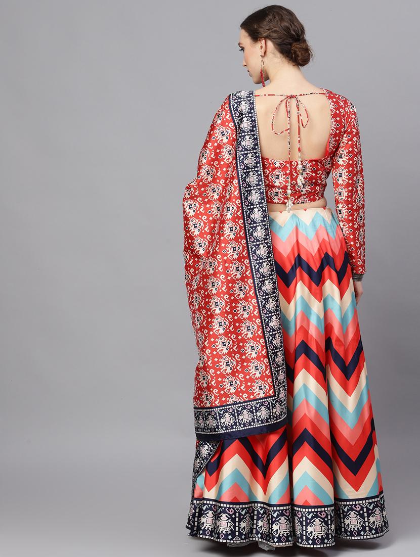 printed flared lehenga - 17476207 - Zoom Image - 4