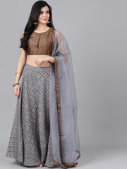 printed flared lehenga - 17476217 - Standard Image - 1