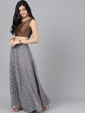 printed flared lehenga - 17476217 - Standard Image - 2