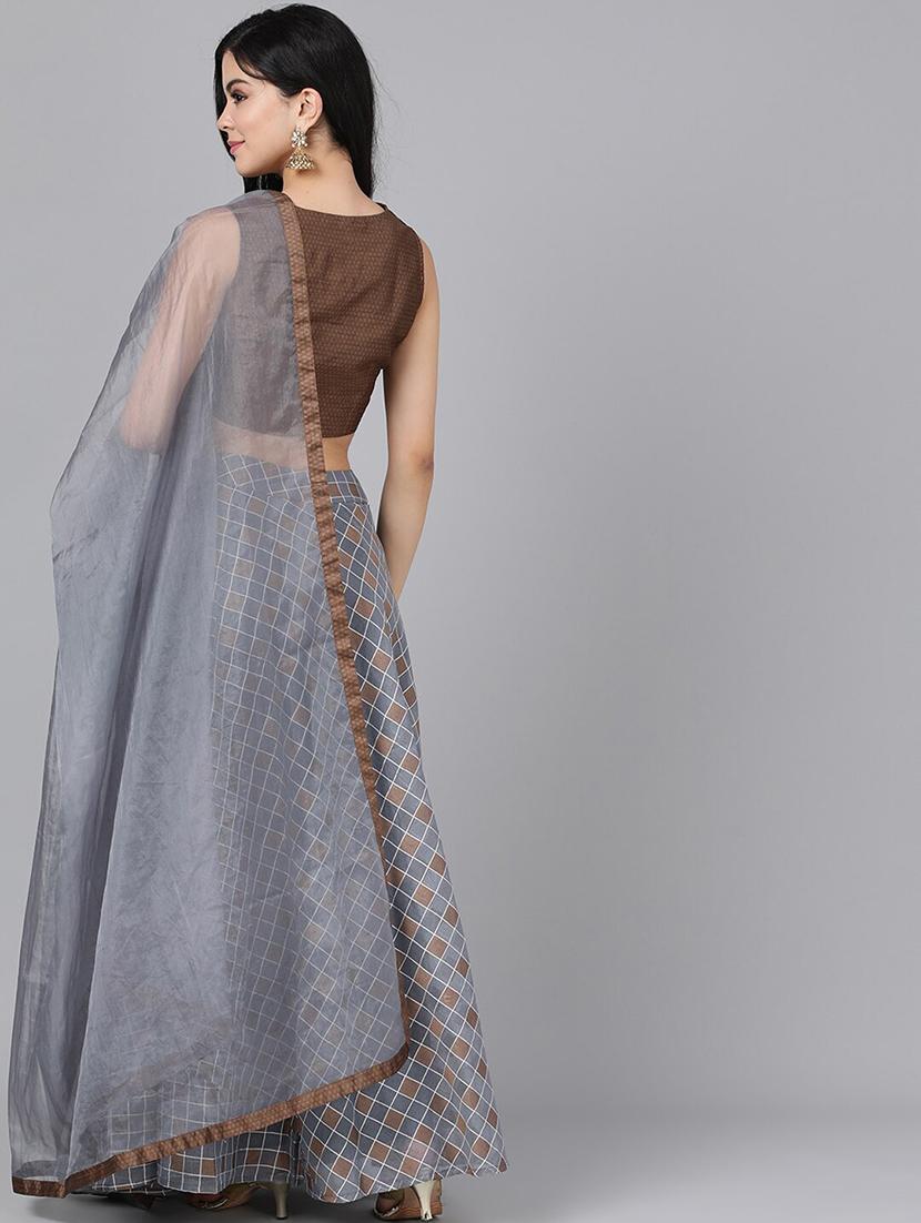 printed flared lehenga - 17476217 - Zoom Image - 3