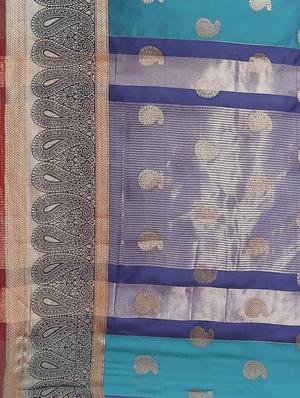 paisley banarasi saree with blouse - 17476350 - Standard Image - 4
