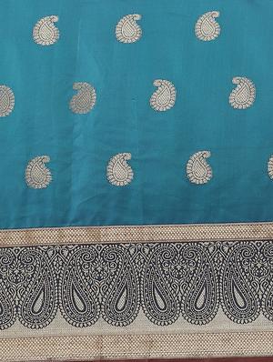 paisley banarasi saree with blouse - 17476350 - Standard Image - 5