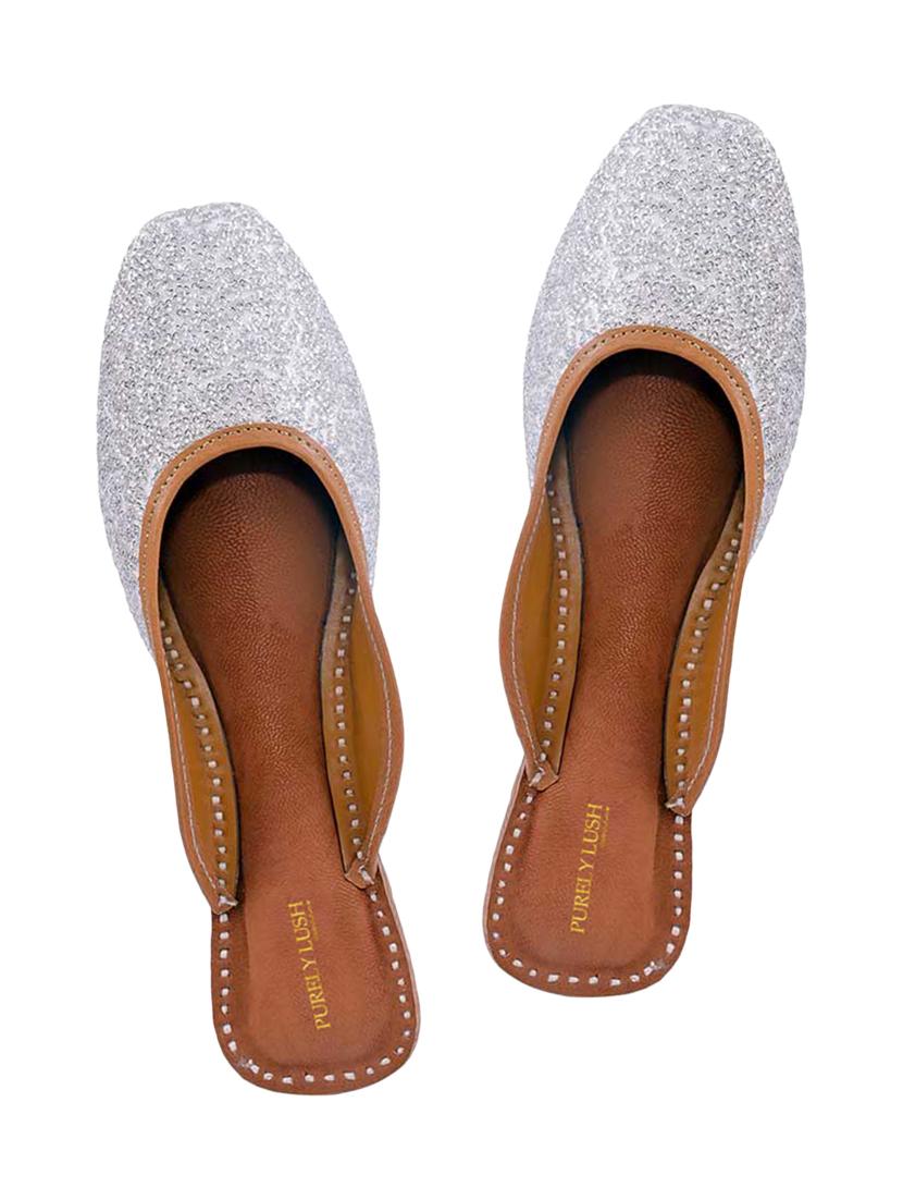 silver slip on jutis - 17476642 - Zoom Image - 1