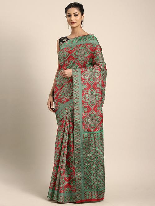 self design patola saree with blouse - 17476673 - Standard Image - 1