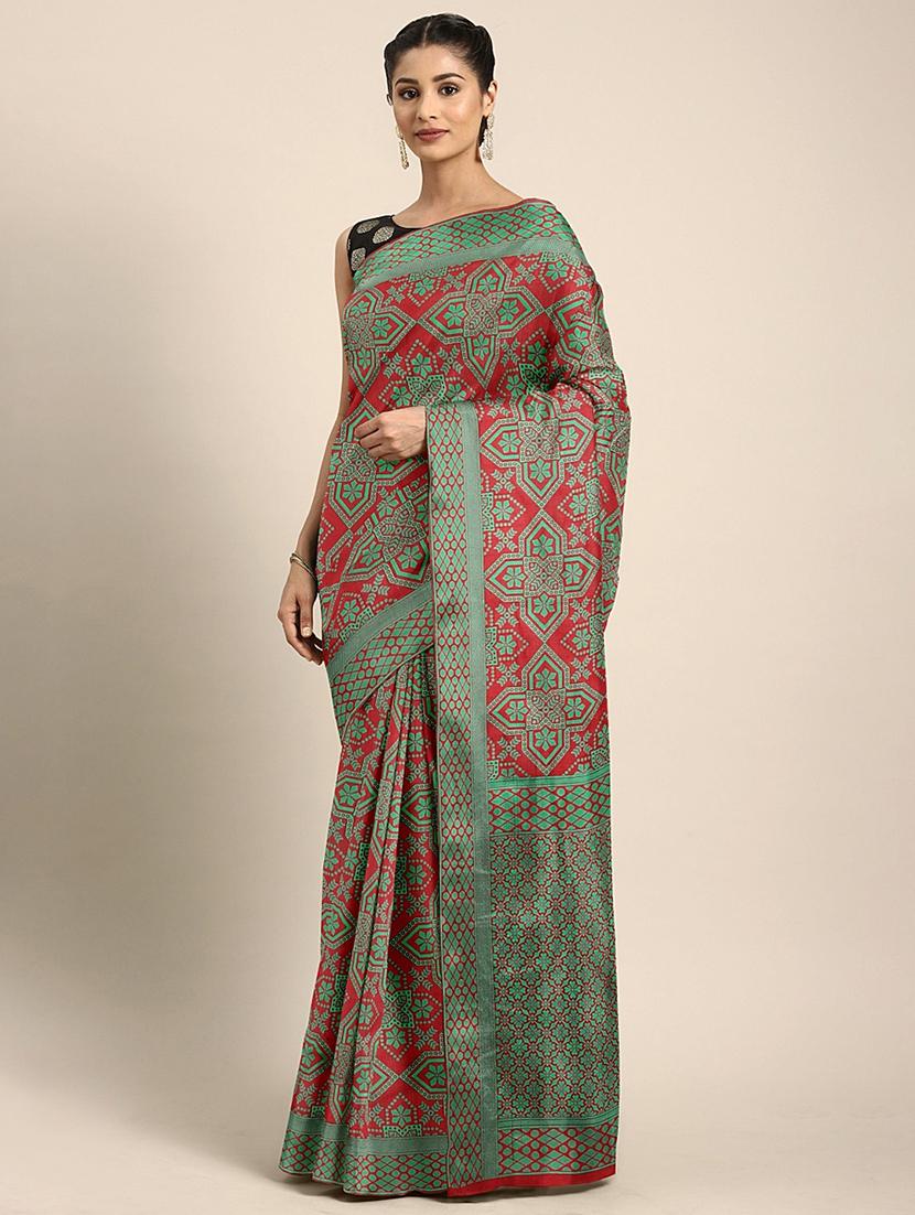 self design patola saree with blouse - 17476673 - Zoom Image - 1