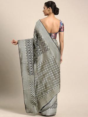 self design patola saree with blouse - 17476689 - Standard Image - 2