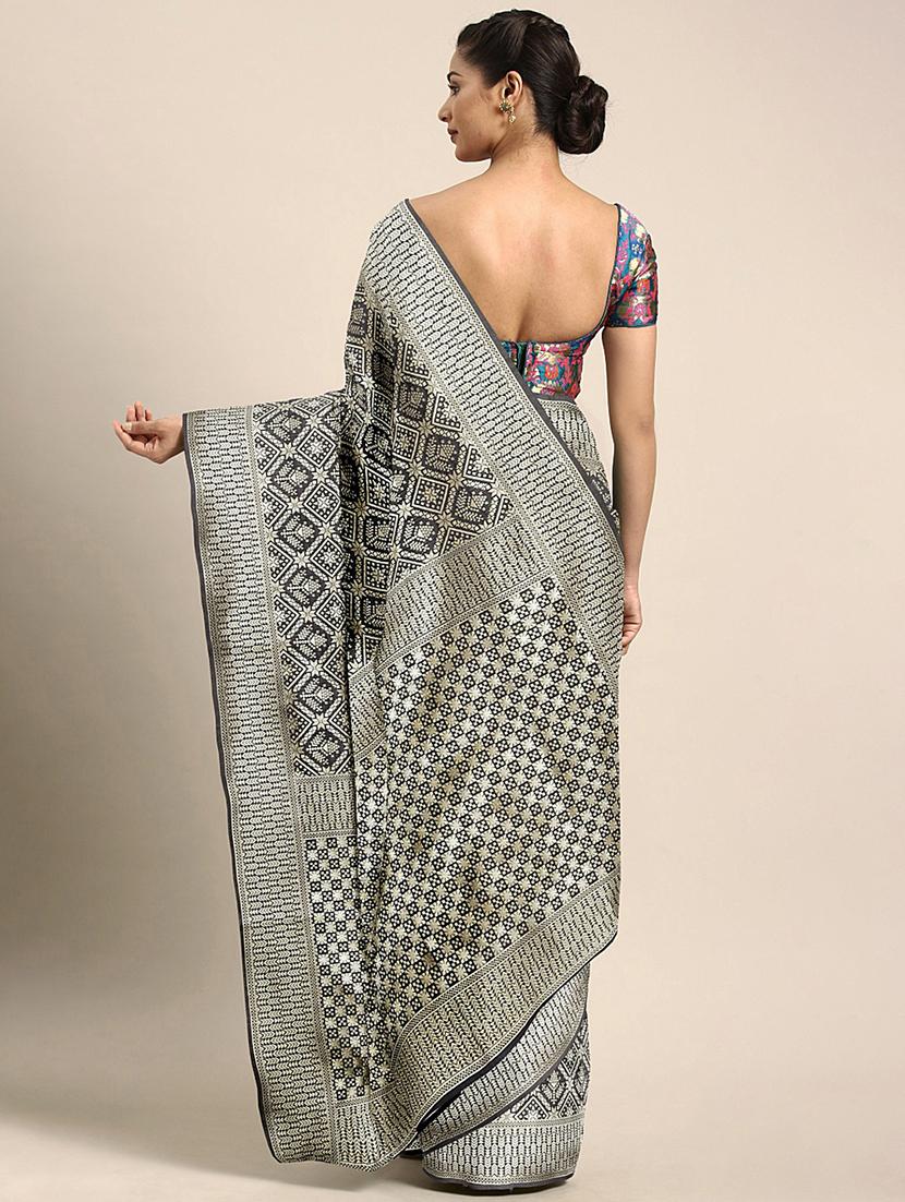 self design patola saree with blouse - 17476689 - Zoom Image - 2
