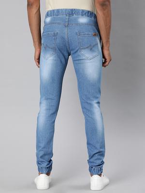light blue washed denim jogger - 17476732 - Standard Image - 3