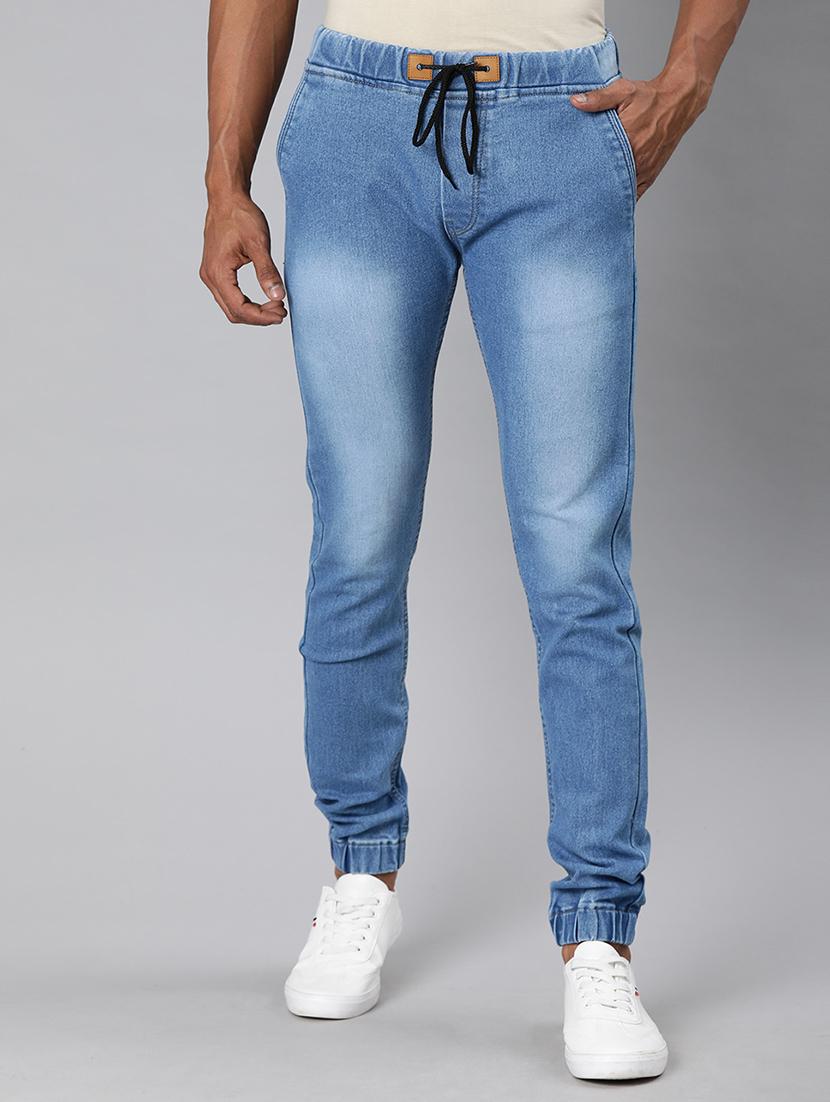 light blue washed denim jogger - 17476732 - Zoom Image - 1