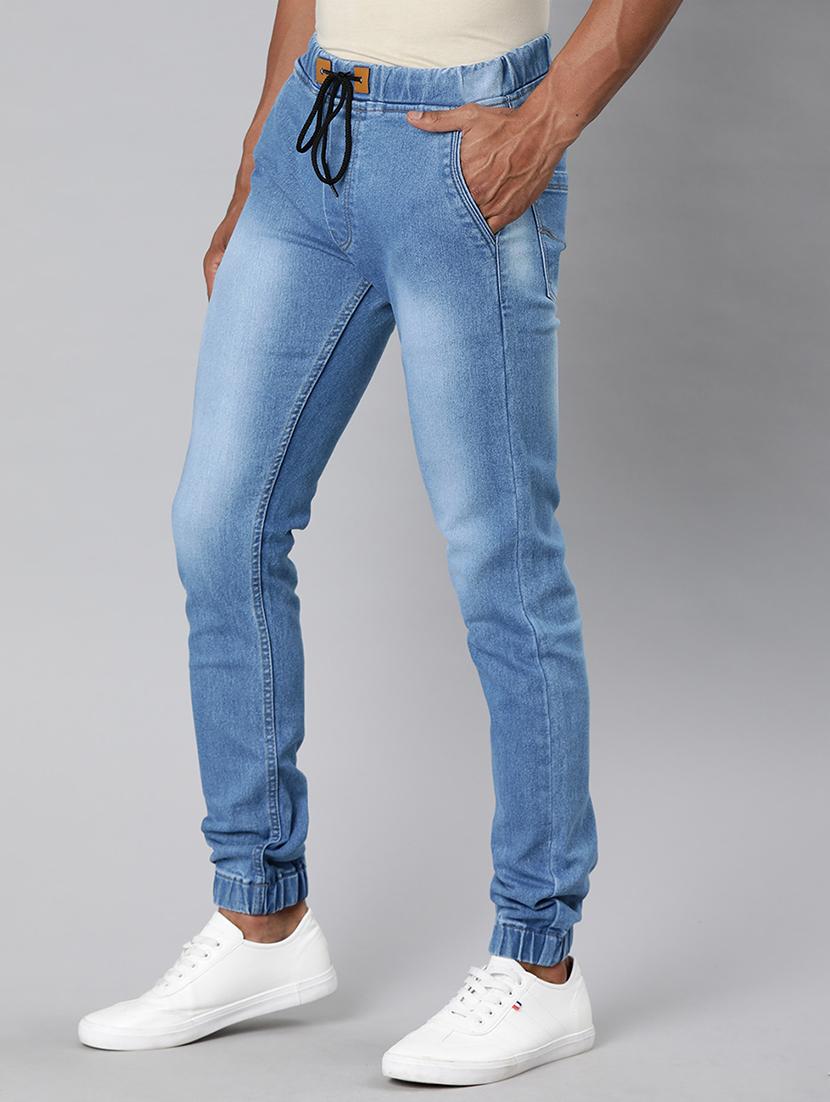 light blue washed denim jogger - 17476732 - Zoom Image - 2