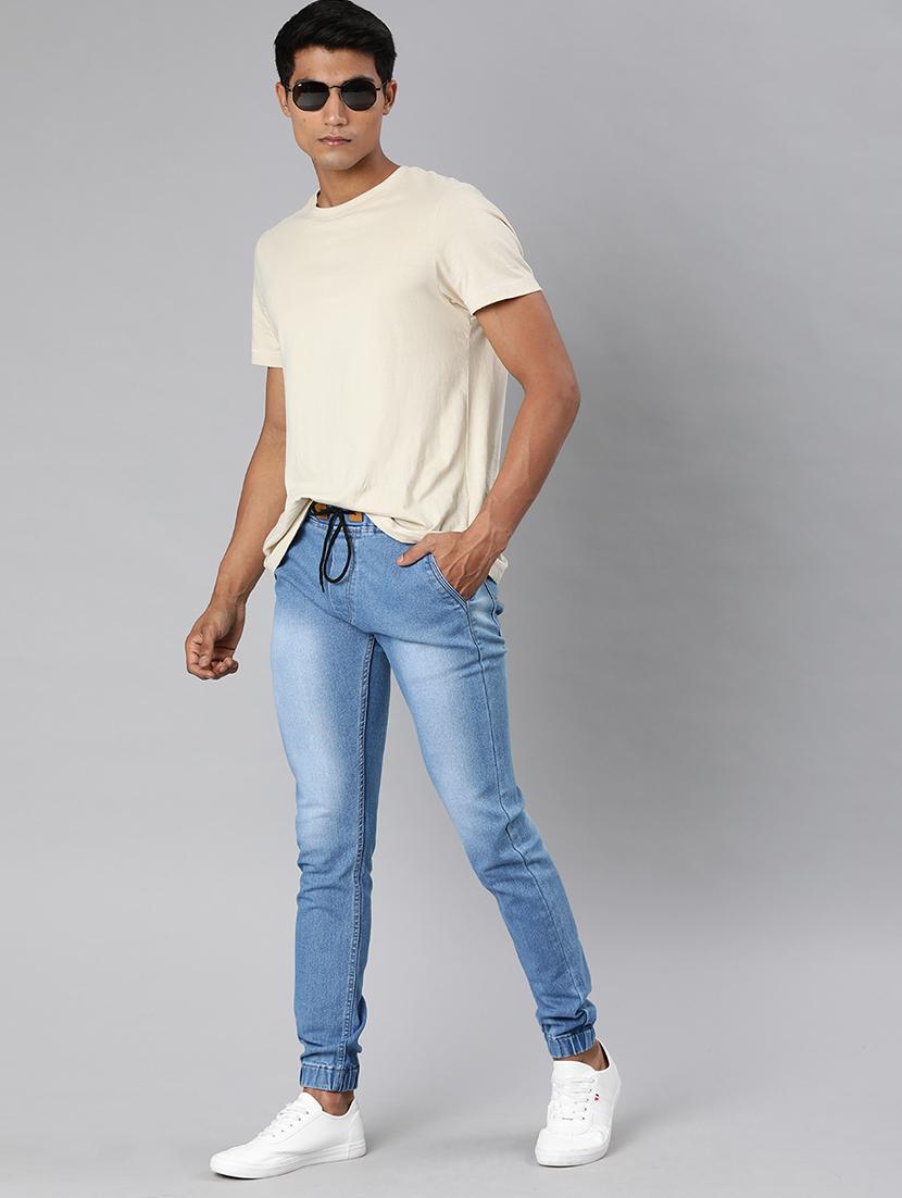 light blue washed denim jogger - 17476732 - Zoom Image - 4