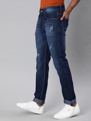 blue light washed ripped denim jeans - 17476738 - Standard Image - 2
