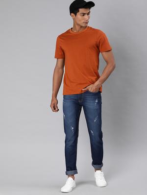 blue light washed ripped denim jeans - 17476738 - Standard Image - 4