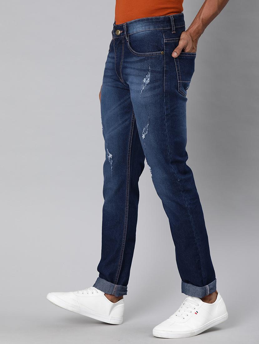 blue light washed ripped denim jeans - 17476738 - Zoom Image - 2
