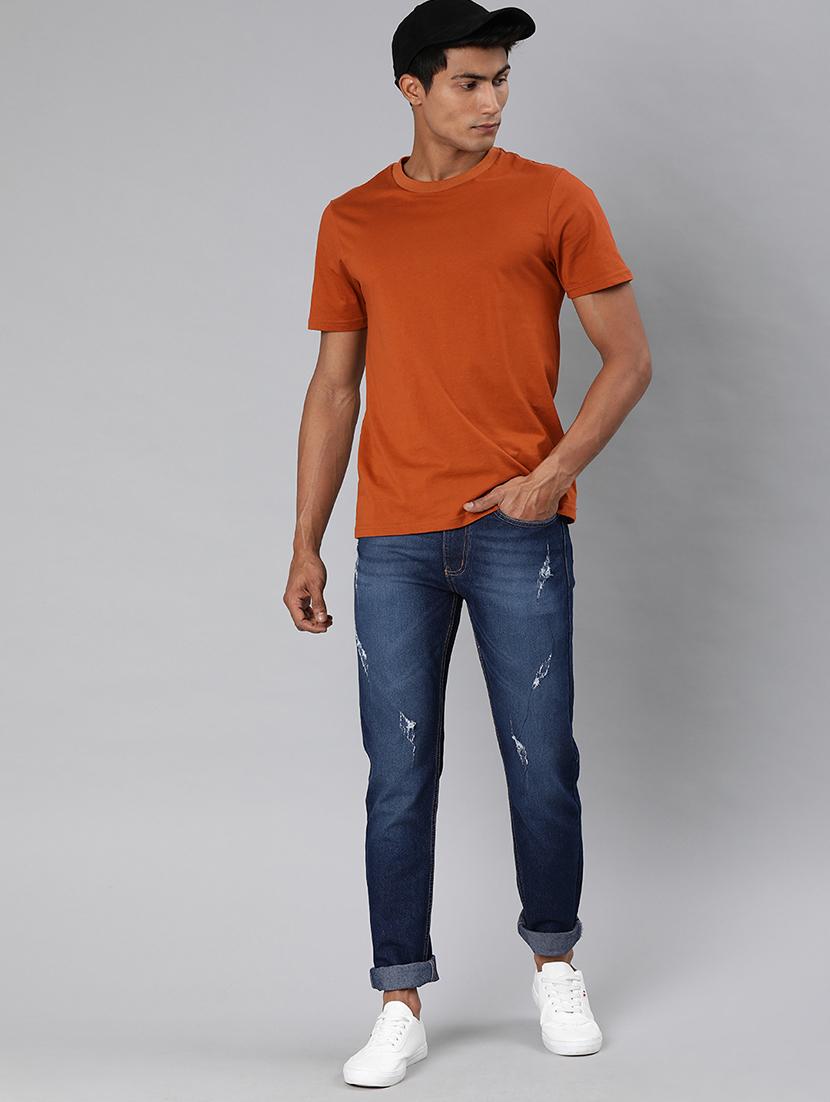 blue light washed ripped denim jeans - 17476738 - Zoom Image - 4