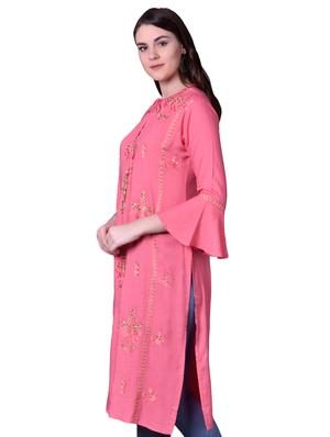 embroidered straight kurta - 17476786 - Standard Image - 2