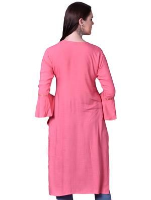 embroidered straight kurta - 17476786 - Standard Image - 3