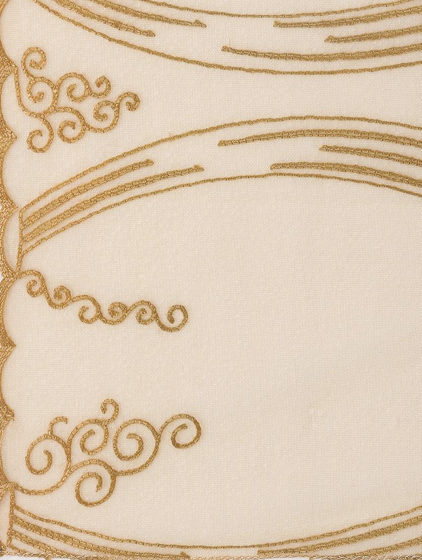 beige net embroidered dupatta - 17476860 - Zoom Image - 4