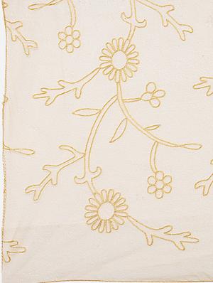 beige net embroidered dupatta - 17476869 - Standard Image - 4