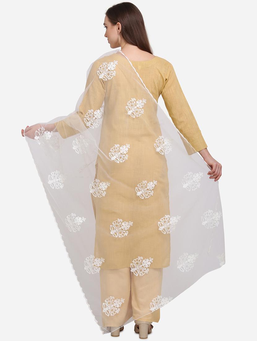 white net embroidered dupatta - 17476870 - Zoom Image - 3