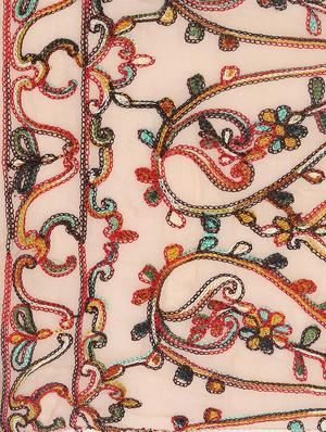 beige chiffon phulkari dupatta - 17476874 - Standard Image - 4