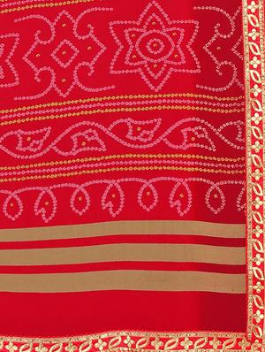 bandhani printed saree with blouse - 17476964 - Standard Image - 5