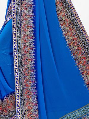 bordered woven saree with blouse - 17476966 - Standard Image - 3