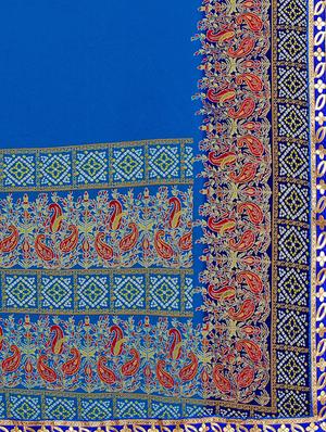 bordered woven saree with blouse - 17476966 - Standard Image - 5