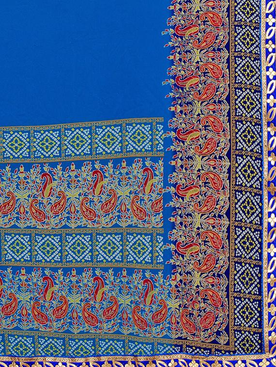 bordered woven saree with blouse - 17476966 - Zoom Image - 5