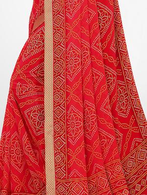 bandhani bordered saree with blouse - 17476983 - Standard Image - 3