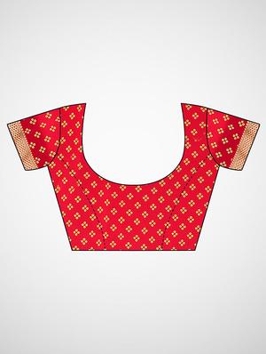 bandhani bordered saree with blouse - 17476983 - Standard Image - 4