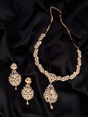 gold brass necklaces and earring - 17477075 - Standard Image - 2
