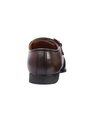 brown synthetic & mesh slip on monk straps - 17477092 - Standard Image - 2