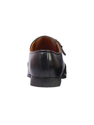 black synthetic & mesh slip on monk straps - 17477093 - Standard Image - 2