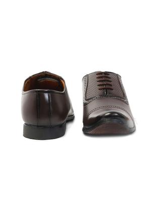 brown synthetic & mesh laceup oxfords - 17477096 - Standard Image - 3
