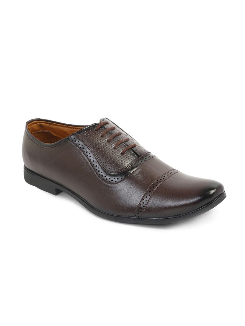 brown synthetic & mesh laceup oxfords - 17477096 - Zoom Image - 1