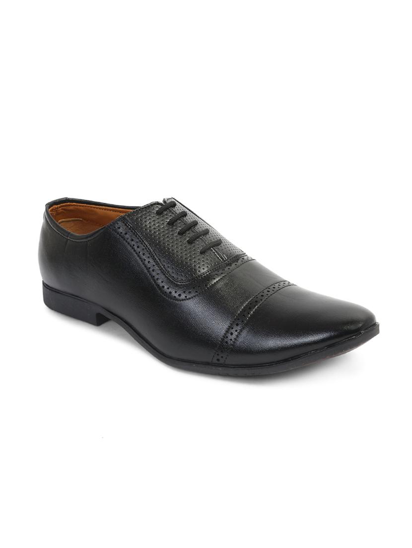 black synthetic & mesh laceup oxfords - 17477097 - Zoom Image - 1