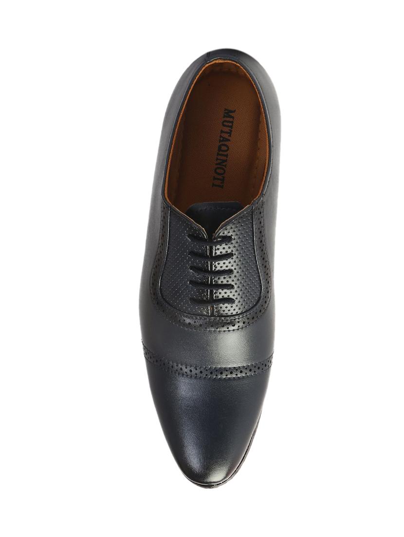black synthetic & mesh laceup oxfords - 17477097 - Zoom Image - 4