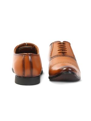 brown synthetic & mesh laceup oxfords - 17477098 - Standard Image - 3