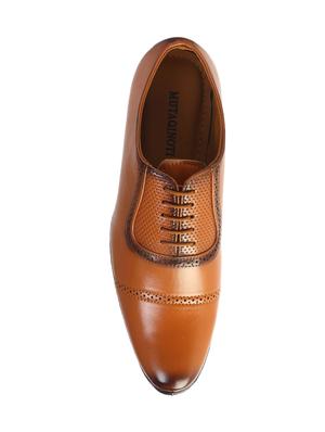 brown synthetic & mesh laceup oxfords - 17477098 - Standard Image - 4
