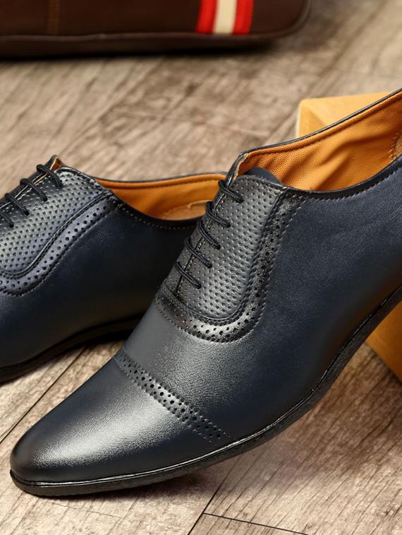 blue synthetic & mesh laceup oxfords - 17477099 - Zoom Image - 2