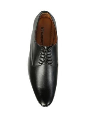 black synthetic & mesh laceup derbies - 17477104 - Standard Image - 3