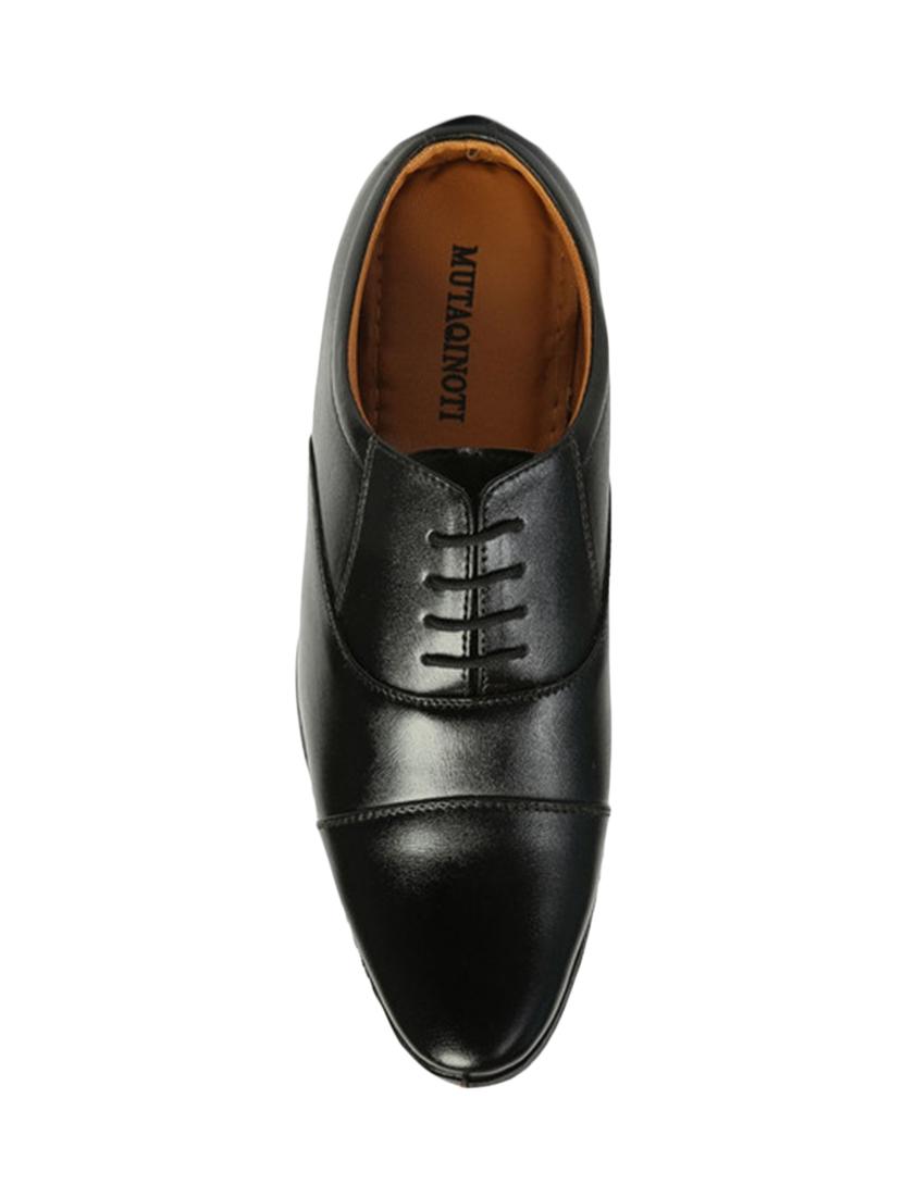 black leatherette laceup derbies - 17477108 - Zoom Image - 3