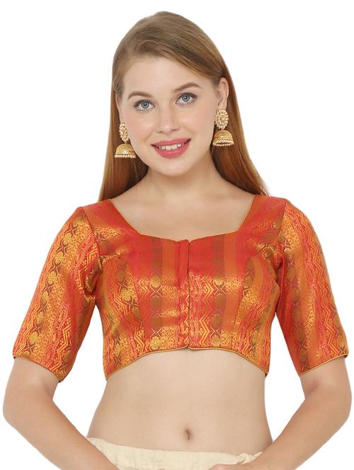 self design jacquard blouse - 17477389 - Standard Image - 1
